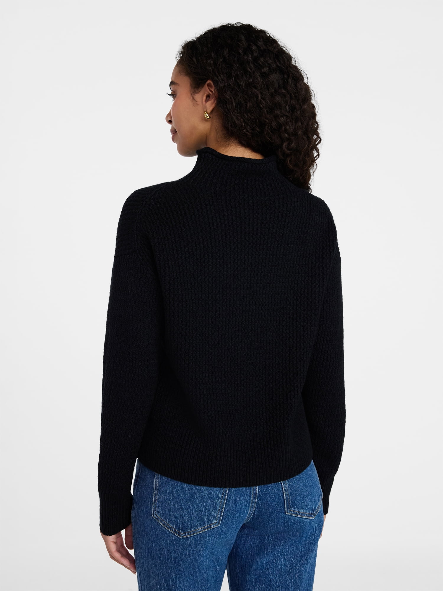 Time and Tru Women's Funnel Neck Sweater, Midweight, Sizes XS-XXXL