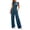 Navy, variant on Gytharion 2 Piece Casual Outfits for Women Ruffled Short Sleeve Tops and High Waist Pleated Wide Leg Pants Summer Soild Color Sets