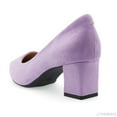 thumbnail image 4 of Women's Pointed Toe Pumps, 2 Inches Slip On Low Chunky Block Heels, Padded Latex Cushion, Light Purple,Size 11.5, 4 of 7
