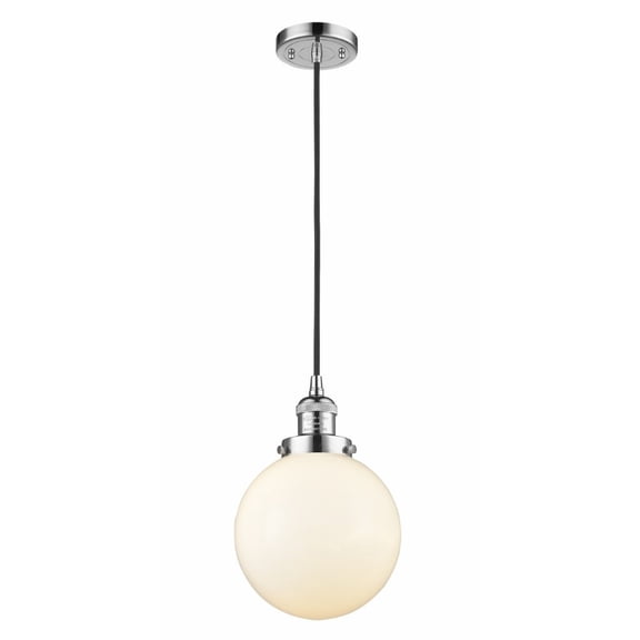 201C-PC-G201-8-LED-Innovations Lighting-Large Beacon-3.5W 1 LED Mini Pendant in Industrial Style-8 Inches Wide by 11.5 Inches High   Polished Chrome