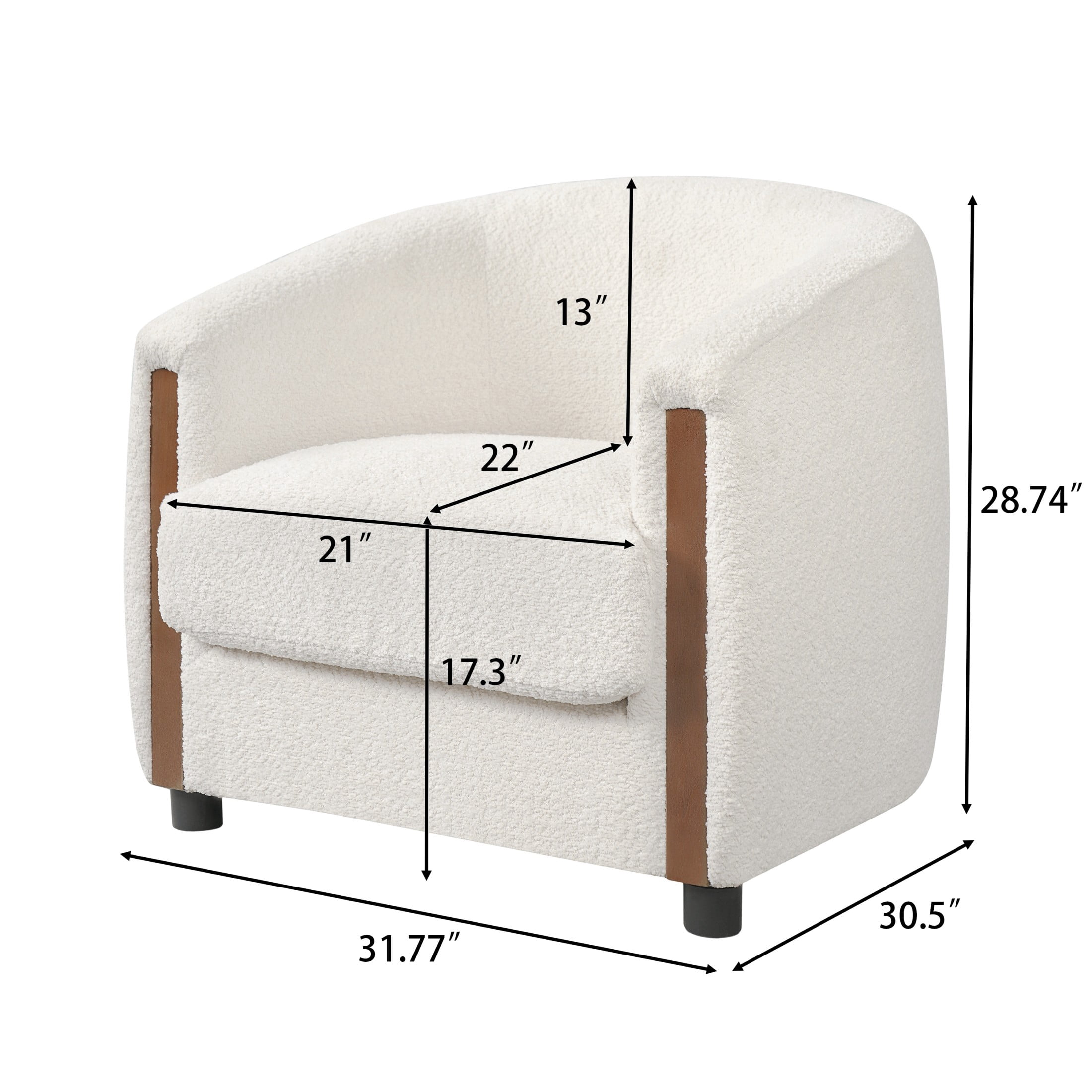 Christopher Knight Home Modern Curved Upholstered Barrel Accent Chair, Removable Cushion, Beige, Set of 2