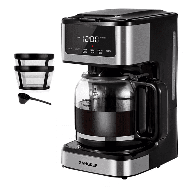 Cafetera Electrica De 12 Tazas Con 3 Modos Negro