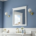 thumbnail image 3 of ANGELES HOME 33" x 32" Wall-Mounted Vanity Mirror, Solid Wooden Framed Makeup Mirror, Bathroom Wall Mirror for Bedroom Living Room Entryway, White, 3 of 9