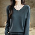 thumbnail image 2 of BLVB Cozy Sweaters for Women V Neck Long Sleeve Tops Fashion Lightweight Pullover Trendy Clothes Fall Outfits, 2 of 6