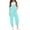 Blue-Green, variant on Spaghetti Strap V-neck Girls Solid Color Casual Loose Straight Kids Children Jumpsuit with Pocket for 5-14 Years