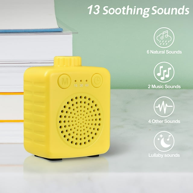 CNKOO Portable Mini Sound Machine for Sleeping - 20 Soothing Nature Sounds Timer & Memory Wood Grain Design for Home Office Or Travel