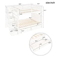 thumbnail image 3 of Full Over Full Bunk Bed with Shelves & 6 Storage Drawers, Solid Wooden Bunk Bed Frame with Storag Staircase & Safety Guardrail, Detachable Bunk Beds for Kids Teens Adults, Gray, 3 of 9