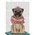 thumbnail image 2 of Fab Funky 20x24 Gold Ornate Wood Framed with Double Matting Museum Art Print Titled - Pug Princess On Cushion, 2 of 4