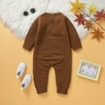 thumbnail image 4 of XIMIN Baby Girl Boy Jumpsuit Cute Turkey Embroidery One Piece Bodysuit Long Sleeve Sweater Romper Infant Newborn Thanksgiving Outfits Fall Clothes, 4 of 8