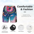 thumbnail image 5 of Lsque Mens Swim Trunks Colorful Donut Pattern - Bathing Suit Compression Liner - Beach Swim Shorts Swimwear - (S-3XL) - Stretch Quick Dry -3X-Large, 5 of 9