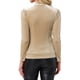 thumbnail image 3 of INSPIRAR CHIC Blusa de terciopelo metálico con brillo y cuello alto de manga abullonada S Beige, 3 of 6