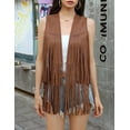 thumbnail image 3 of Yesfashion Women's Fringe Vest 70s Hippie Sleeveless Tassel Long Cardigan Jacket Cowgirl Western Tops, 3 of 8