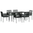 thumbnail image 3 of vidaXL Patio Dining Set Table and Chair with Cushions Poly Rattan and Steel, 3 of 8