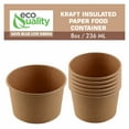 thumbnail image 3 of EcoQuality [25 Pack] 8 oz Disposable Kraft Paper Soup Containers - Half Pint Ice Cream Containers, Frozen Yogurt Cups, Restaurant, Microwavable, Take Out, Food Storage, Recyclable, 3 of 9