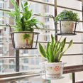 thumbnail image 2 of Hanging Railing Planters Flower Pot Holders Plant Iron Racks Fence Metal Potted Stand Mounted Balcony  Plant Baskets Shelf Container Box for Indoor&Outdoor Use-Black, 2 of 2