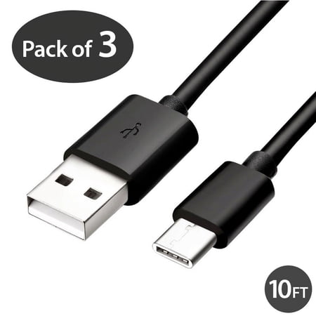 3x 10FT USB Type C Cable Fast Charging Cable USB-C Type-C 3.1 Data Sync Charger Cable Cord For Samsung Galaxy S9 S9+ Galaxy S8 S8 Plus Nexus 5X 6P OnePlus 2 3 LG G5 G6 V20 HTC M10 Google Pixel XL price history on PriceWatchPro