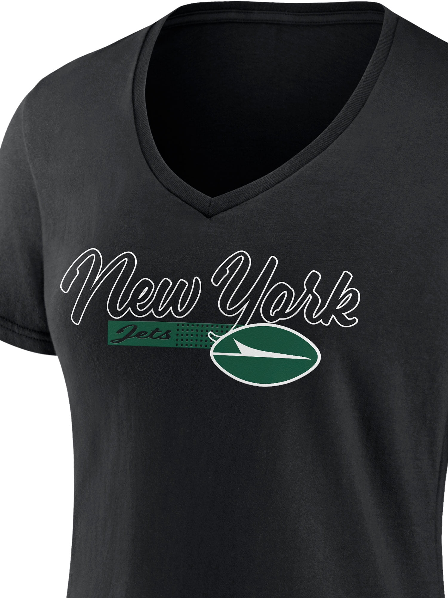 NFL New York Jets Women's Cotton Black Short Sleeve T-Shirt