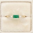 thumbnail image 2 of 7x5 mmEast West Emerald Ring, Silver Yellow Gold Baguette Cut Gemstone Ring, Dainty Engagement Ring, Minimalist Stacking Ring, 2 of 4