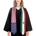 thumbnail image 3 of DABOYOZHZH Mexico Mix United States Flag Graduation Stole Sash For Study Aboard International Students, 3 of 9