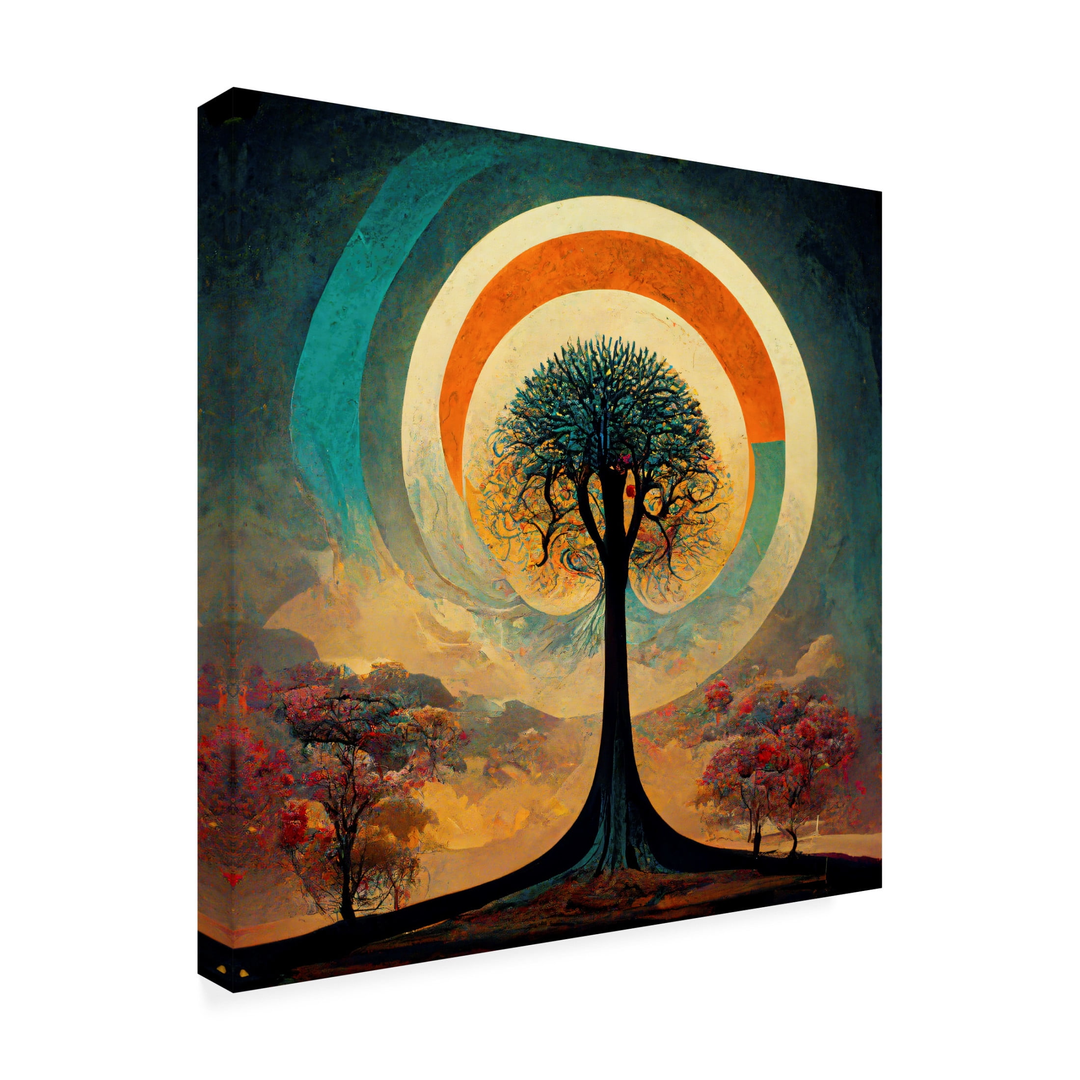 Canvas Wall Art - Ray Heere 'Tree Of Life 15' Wall Art for Living Room, Bedroom, or Office Décor by Trademark Fine Art - 14 x 14 Inches