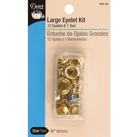 Dritz Eyelet Kit: Gold, 6mm, 12 Pieces