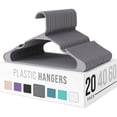 thumbnail image 2 of Clearance! Hanger Central Heavy Weight Clothing Hanger, 20 Pack, with Notches Anti Slip Plastic Hangers Ultra Thin and Space Saving Storage,Gray, 2 of 8
