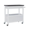 thumbnail image 4 of Linon Chariot de Cuisine en Bois et Acier Inoxydable Blanc, 4 of 18