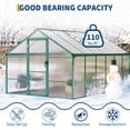 thumbnail image 6 of Amkui Aluminum Large Walk-in Greenhouse for Outdoors, Sliding Door & Ajustable Roof Vent, Polycarbonate Green Houses for Outside Garden,Backyard,Patio,Lawn, 6 of 11
