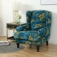 thumbnail image 3 of Sumhomie Housse Extensible Imprimée pour Fauteuil à Oreilles 2 Pcs, Vert, 3 of 4