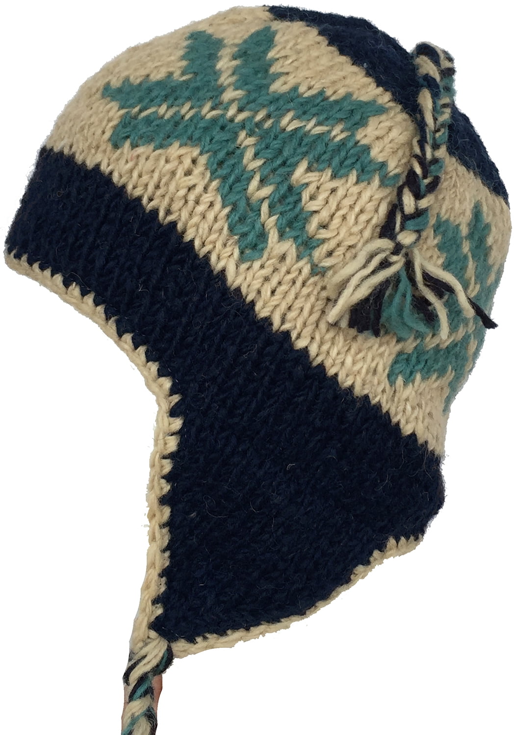 Wool Winter Chullo Beanie Fleece Lined Toque Cap Ear Flaps Sherpa