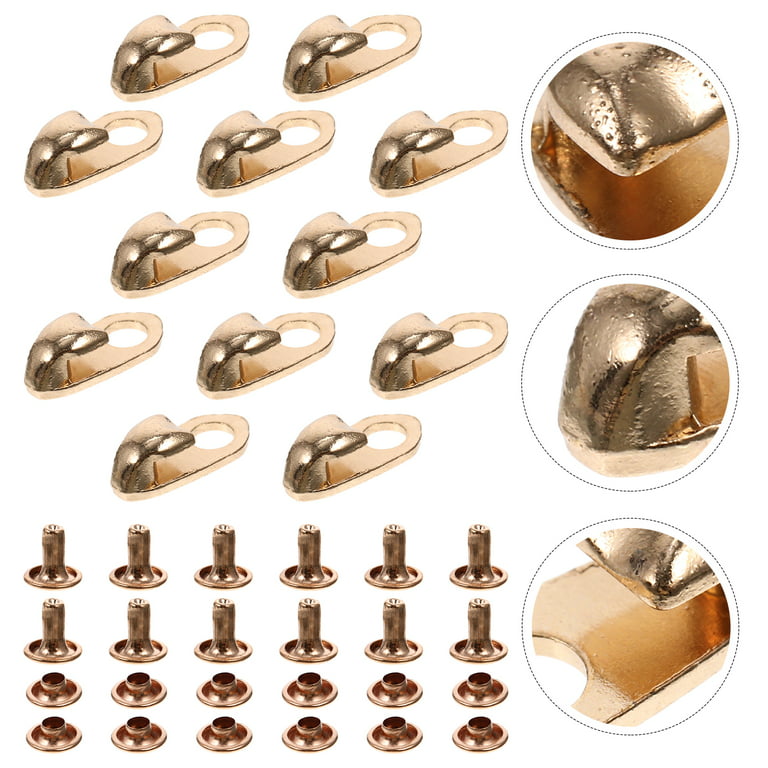 Shoe Lace Hooks-19x10x7mm Alloy Boot Buckle Fitting with Rivet, Bronze 20  Sets