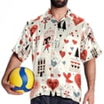 thumbnail image 4 of Valentine's Day Love Men's Short Sleeve Poplin Button Down Shirts - Casual Printed Summer Beach Tops for Men, 4 of 6