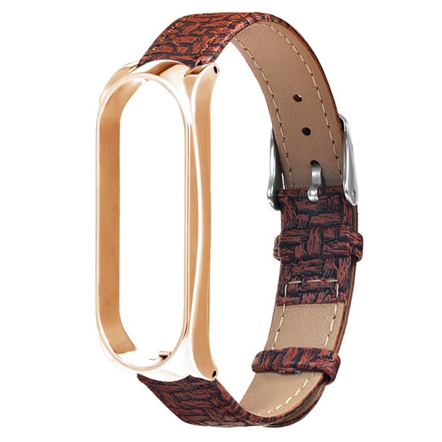 TopLLC For Mi Band 6/6 NFC Buckle Metal Woven Pattern Belt Replacement Wristband