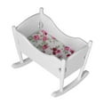 thumbnail image 4 of Fyydes 1/12th Dollhouse Rocking Bed Baby Wooden Furniture Bedroom Accessory, 4 of 8
