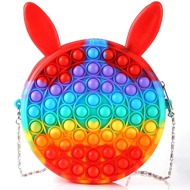 Juguetes de bandolera, juguetes sensoriales, útiles escolares Mochila Bolsa de silicona Pop para niñas MFZFUKR 221836-3