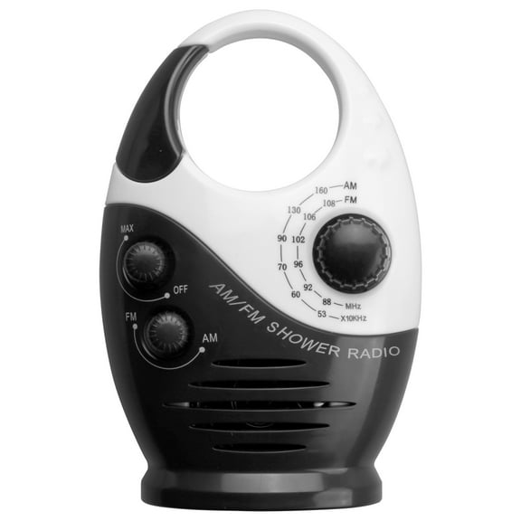 AM/FM Mini Shower Radio Bathroom Waterproof Hanging Music Built-in Speaker