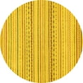 thumbnail image 1 of Ahgly Company Indoor Round Abstract Yellow Modern Area Rugs, 3' Round, 1 of 4