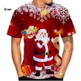 thumbnail image 3 of Camiseta con estampado 3d de Navidad para hombre y mujer, pantalón corto informal, camiseta de manga nueva a la moda, 3 of 3