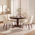 thumbnail image 4 of AFO Dining Chair Set of 2 with Solid Wood Legs, Modern Tufted Back Dining Room Chairs for Kitchen and Cafe, Beige, 4 of 7