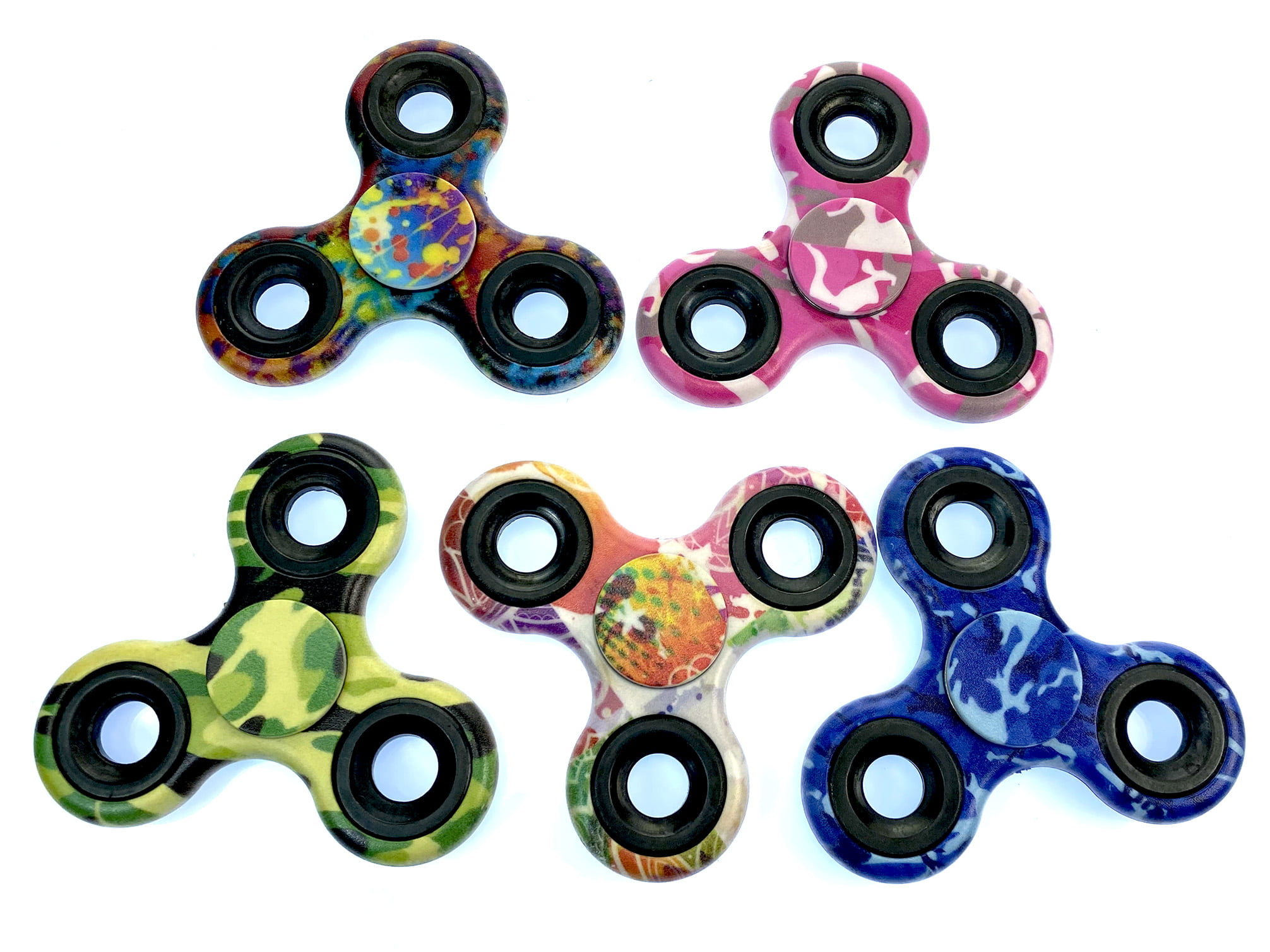 EDC Focus Toys For Kids Tri-Spinner Fidget Hand Spinner Camouflage Multi-Color 