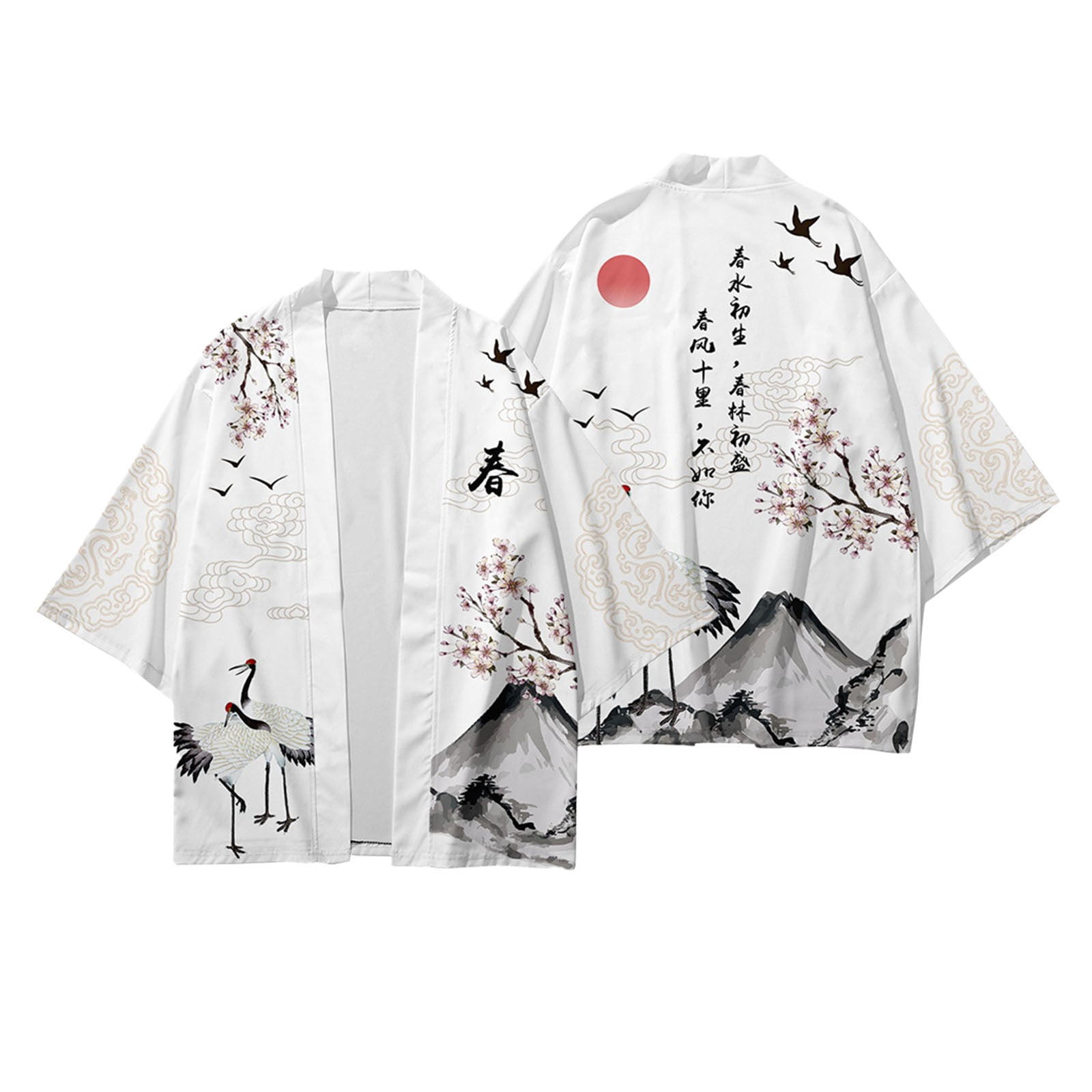 Cardigan Kimono Japonais Homme Manches Courtes – Style Traditionnel Léger Coton Mélange