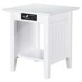 thumbnail image 1 of Leo & Lacey Table d'Appoint Moderne en Bois avec Ports de Recharge USB, Blanc, 1 of 9