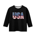 thumbnail image 4 of AUNVITO Kids 3/4 Sleeve & Round Neck T-shirts 4th of July Print Tops, 4 of 4
