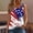 White, variant on 250th Anniversary Tank Tops for Women 2026 - Patriotic Tie-Dye Square Neck Sleeveless Tees - 1776-2026 USA Star Print Casual Summer Blouse Blue L