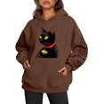 thumbnail image 1 of EHQJNJ Sweat à Capuche pour Femmes, Pull Tendance, Imprimé Chat et Chien, Décontracté, à Cordon, Mignon, Graphique, Preppy, 1 of 5