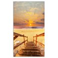 thumbnail image 2 of Promenade en Bois Marron sur la Plage - Impression sur Toile Pont, 2 of 3