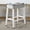 Gray 822, variant on Set of 2 Velvet Counter Height Stools with Tufted Saddle Seats, White-Wash Finish, Gray - Space Saving Seating for Kitchen Island