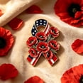 thumbnail image 5 of Remembrance Poppy Brooch Pin Memorial Day Veterans Day Enamel Flower Lapel Pin Commemorative Jewelry Gift For Remembrance Ceremony Parade Jacket Bag Outfit Accessory, 5 of 5