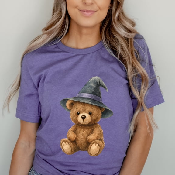 Watercolor Witchy Bear - Womens Short Sleeve Tee