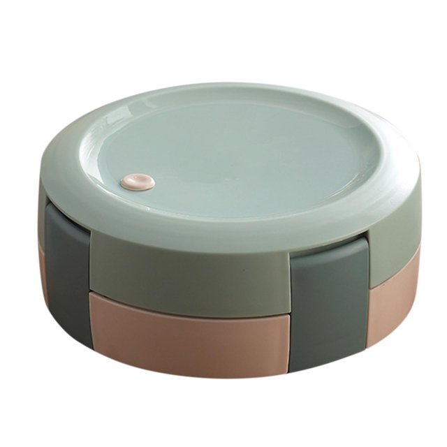Ramiter Lunch Box Round Food-Storage Container Stainless Steel Lunch Box Separate Lunch Box Freezer Soup Containers